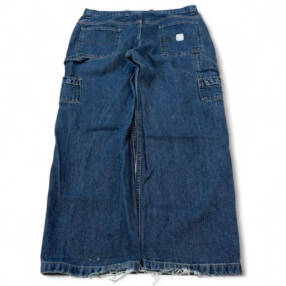 Vintage Faded Glory Baggy Wide Leg Blue Carpenter Jeans Men's 40x31.5 90s Y2K - Picture 2 of 5